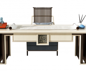 New Chinese Style Computer Desk And Chair-ID:527645117