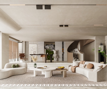 Modern Wabi-sabi Style A Living Room-ID:660820013