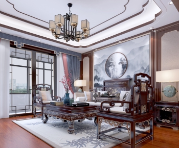 Chinese Style A Living Room-ID:638108972