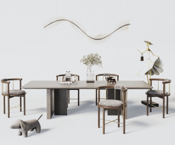 Wabi-sabi Style Dining Table And Chairs-ID:449558978