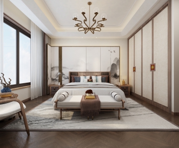 New Chinese Style Bedroom-ID:755795009