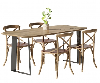American Style Dining Table And Chairs-ID:651798014