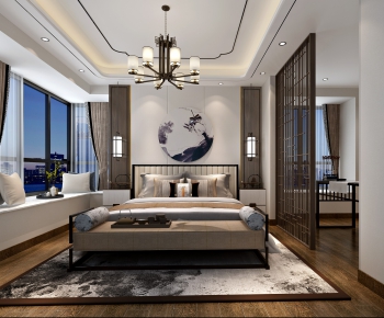 New Chinese Style Bedroom-ID:635623938
