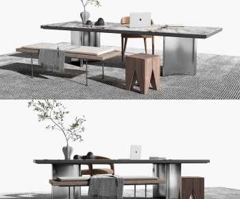 Modern Computer Desk And Chair-ID:319591058