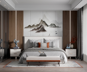 New Chinese Style Bedroom-ID:855629457