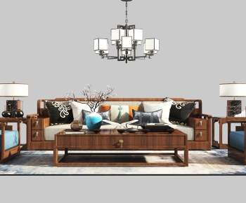 New Chinese Style Sofa Combination-ID:488420965