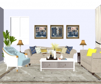 Simple European Style A Living Room-ID:805265909