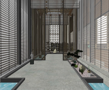 New Chinese Style Corridor Elevator Hall-ID:981904986