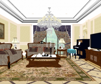 European Style A Living Room-ID:672254094