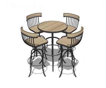 Industrial Style Dining Table And Chairs-ID:566040996