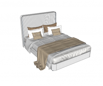 Modern Double Bed-ID:851739888