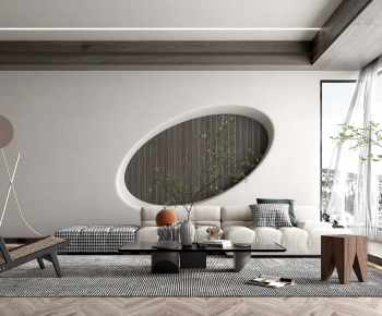 Modern Wabi-sabi Style A Living Room-ID:307732116