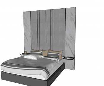 Modern Double Bed-ID:840380914