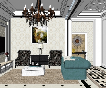 Simple European Style A Living Room-ID:650989069