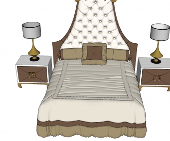 European Style Double Bed-ID:392237906