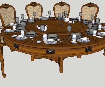 European Style Dining Table And Chairs-ID:278824096