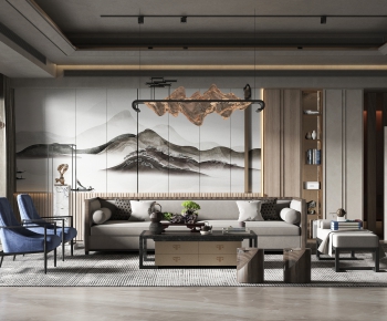 New Chinese Style A Living Room-ID:248212106