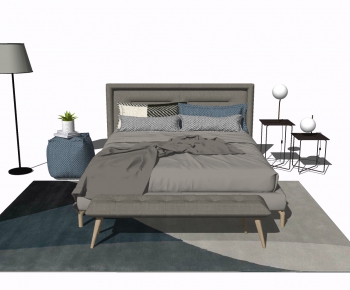 Nordic Style Double Bed-ID:445379979