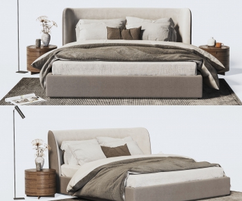 Wabi-sabi Style Double Bed-ID:432773119