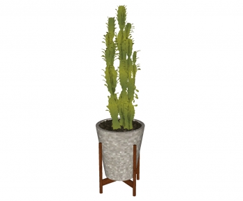 Modern Potted Green Plant-ID:252265936