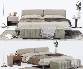 Wabi-sabi Style Double Bed-ID:277400055