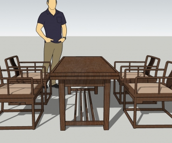 Chinese Style Dining Table And Chairs-ID:499728927