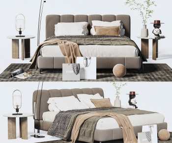 Wabi-sabi Style Double Bed-ID:559365992