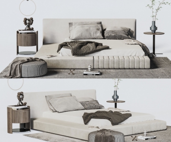 Wabi-sabi Style Double Bed-ID:398569111