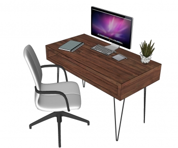 Modern Computer Desk And Chair-ID:643711096