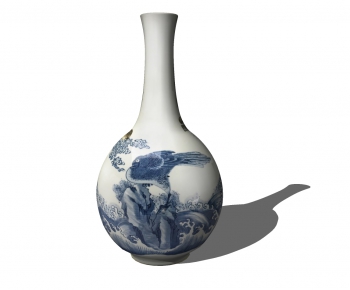 中式陶罐花瓶-ID:444359858