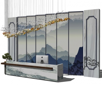 New Chinese Style The Reception Desk-ID:609884988