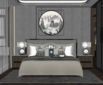 New Chinese Style Double Bed-ID:278831965