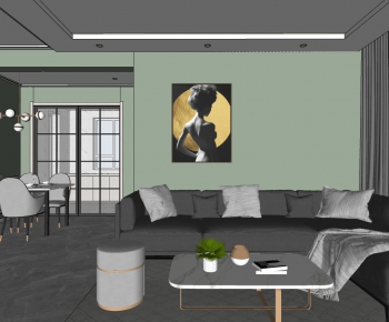 Modern A Living Room-ID:491605046