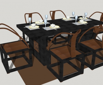 New Chinese Style Dining Table And Chairs-ID:183129073