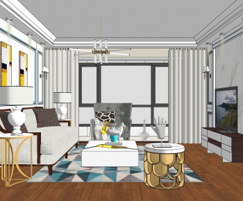 Modern A Living Room-ID:615210565