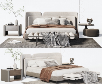 Wabi-sabi Style Double Bed-ID:977158073