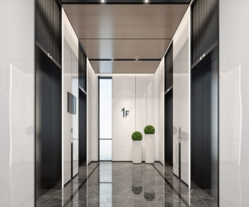Modern Office Elevator Hall-ID:730932951