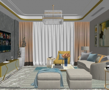 Modern A Living Room-ID:849246035