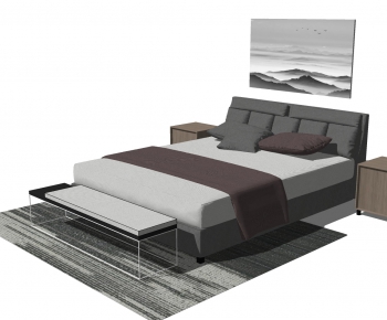 Modern Double Bed-ID:583678016