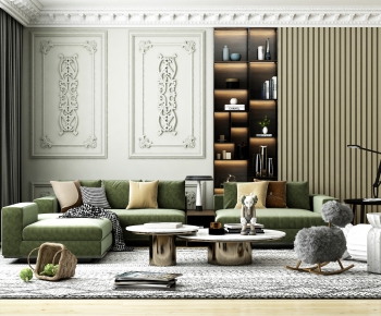 Simple European Style A Living Room-ID:958909037