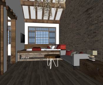 New Chinese Style Bedroom-ID:966368914