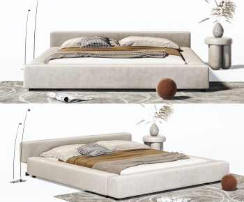 Wabi-sabi Style Double Bed-ID:184572941