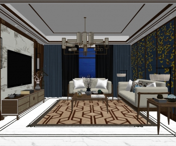 New Chinese Style A Living Room-ID:817204957
