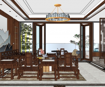 New Chinese Style A Living Room-ID:925683022