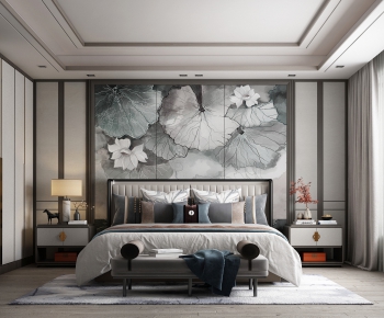 New Chinese Style Bedroom-ID:304203998