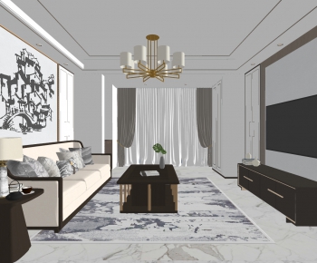 New Chinese Style A Living Room-ID:226444014
