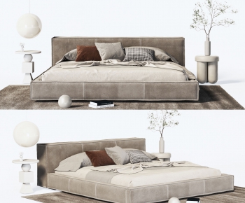 Wabi-sabi Style Double Bed-ID:835525049