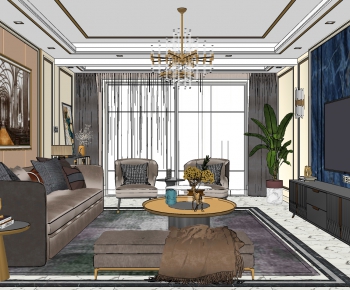 Modern A Living Room-ID:384675981