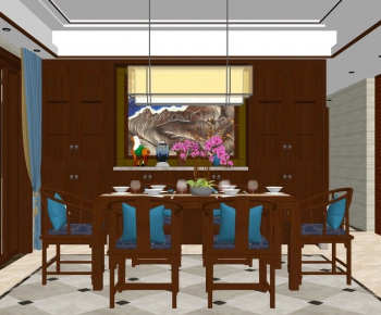 New Chinese Style Dining Room-ID:763832098
