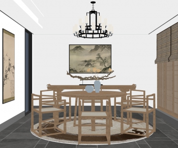 New Chinese Style Dining Table And Chairs-ID:895195964